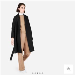 Everlane Belted Wool Shawl Coat - Black size 4